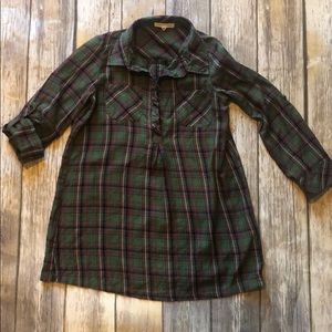 Copper key plaid shirt dress size Small or 7/8